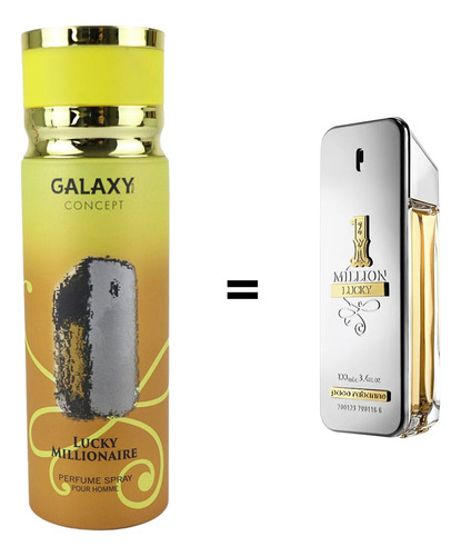 Perfume Árabe Corporal En Spray Lucky Millionaire - 200 Ml H
