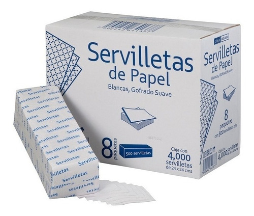 Caja De Servilletas Grey Moon 8 Paquetes De 500 Piezas 4000 