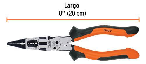 Pinza Multiuso 8'' Punta Larga Uso Rudo Acero Truper 103013