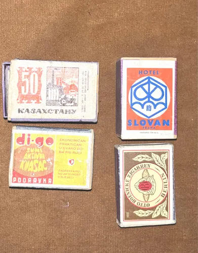 comprar Fósforos Antiguos En Caja De Madera De Colección X 4