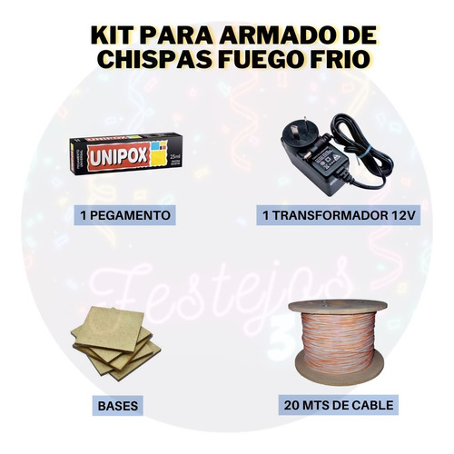 Kit Para Armado De Chispas Fuego Frío - Festejos 365