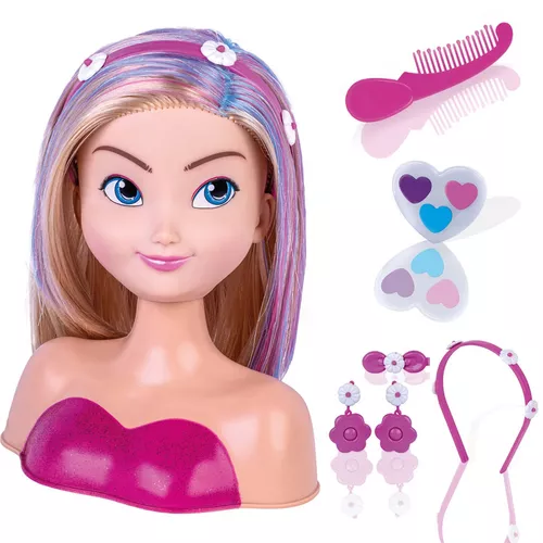 Boneca Busto Nancy Hair Faz Penteados E Maquiagem -supertoys