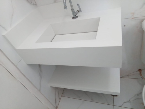 Bancada Lavatório Em Porcelanato Branco 60×40 Lê Descrição.