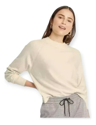 Sueter Polar Sudadera Lounge Fleece Manga Raglan Mujer