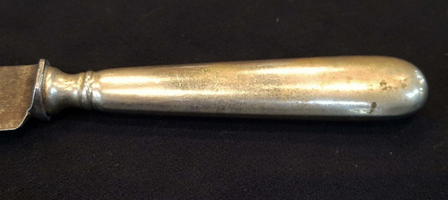 Antiguo Cuchillo De Acero Carbonado, Mango De Alpaca. 24141
