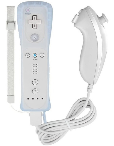 Joystick Control Wii Wii U + Nunchuck + Funda Blanco