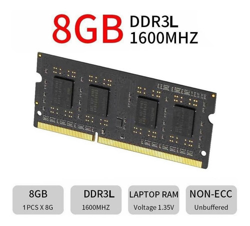 Imagen 2 de 7 de Ram Para Laptop Notebook Ddr3l 8gb Hp Acer Toshiba