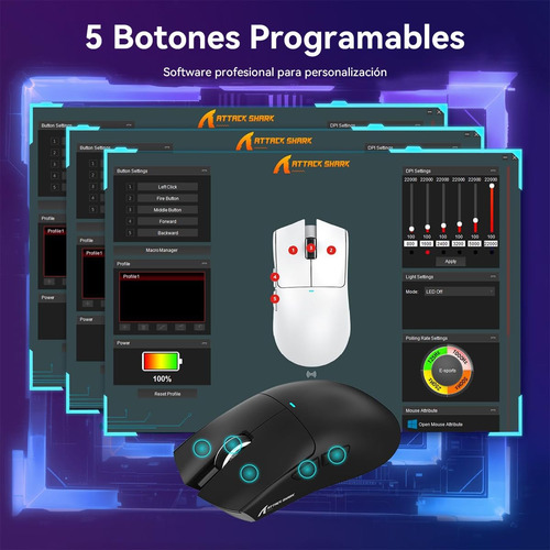 Mouse Inalámbrico Con Base De Carga Rgb, Mouse Gamer