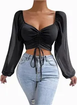 Comprar Blusas Mujer Juveniles Blusas Manga Larga Hombro Caido Corta