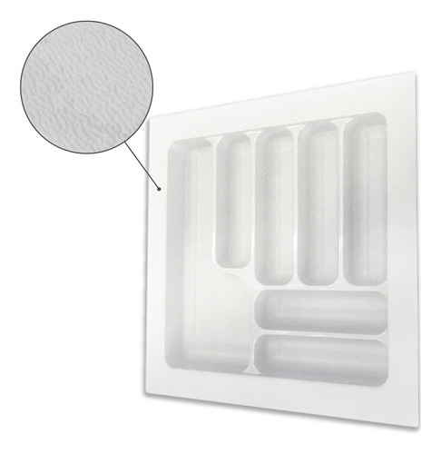 Cubiertero Organizador Plastico Cajon Cocina Blanco 44x49 Cm