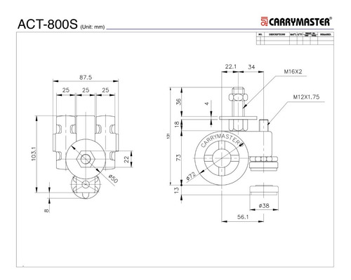 Imagen 4 de 5 de Rodaja Con Doble Rueda Niveladora Carrymaster Act-800s