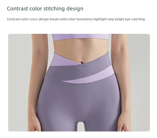 Traje De Yoga Color Block Con Cintura Cruzada Para Mujer
