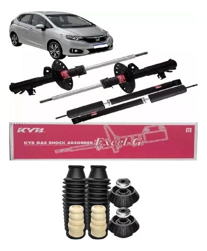 4 Amortecedor Kyb Diant Tras New Fit City 2009 A 14 Com Kit