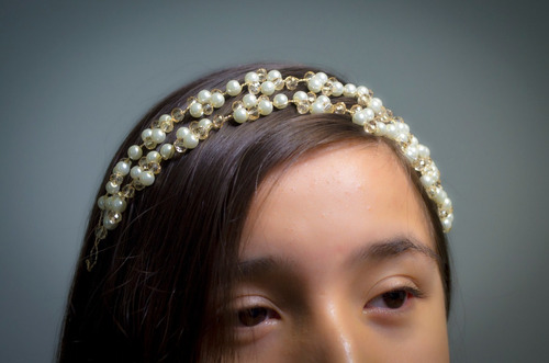 Imagen 6 de 8 de Tocado Diadema Tiara Novia Xv Años Comunión Bautizo Jime