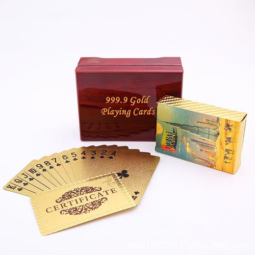 Hh Baraja De Cartas De Póquer De Lujo De Oro De 24 Quilates
