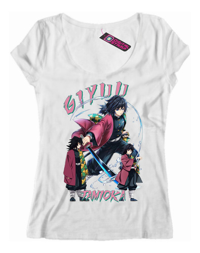 Remera Mujer Giyuu Tamioka Demon Slayer Anime Manga Ab5 Dtg