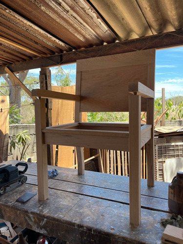 Silla Reforzada De Madera Sólida De Encino Y Aplicación Piel