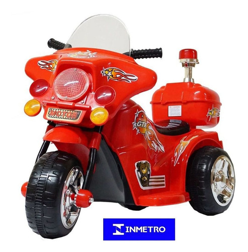 Mini Moto Elétrica Infantil Policia Menino Menina Luzes Som