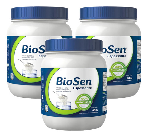 Espessante Alimentar Biosen Kit Com 3 Unidades 400gr