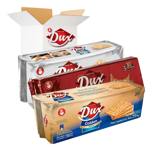 Kit Biscoito Crackers Dux Golden | Original | Sodas (3 Pct)