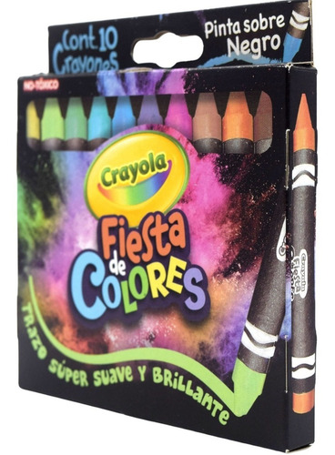 Crayones Crayola Fiesta 10 Piezas Para Superficies Negras