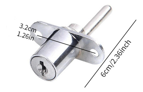 Cerradura Resistente Para Armarios Y Cajones De 16mm Plata
