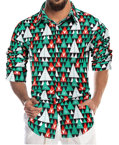 Sudadera Capucha Navidad Para Hombre Camisa Casual 3d