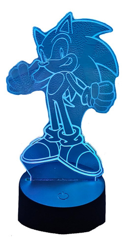 Sonic Genial Lámpara Led Fanart Decorativo Infantil