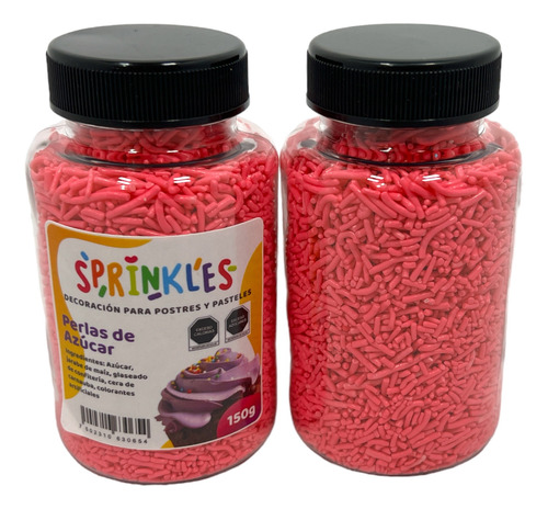 2pz Rosa Sprinkles Granillo Barritas Tronq Decoracion Pastel