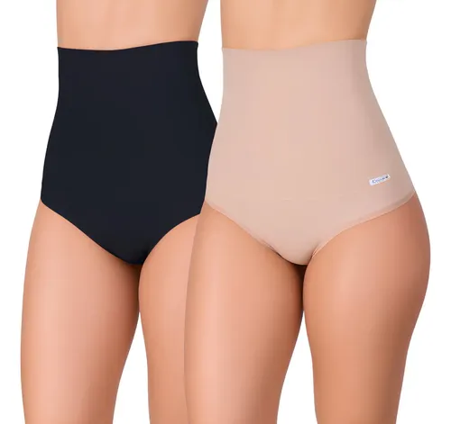2 Cintas Modeladoras Calcinha Cós Alto Redutora Zero Barriga