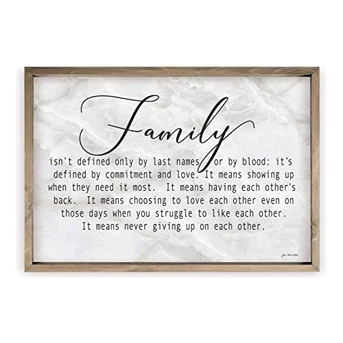 Family Isn't Defined Only By Last Names Rustic Wood Sig...