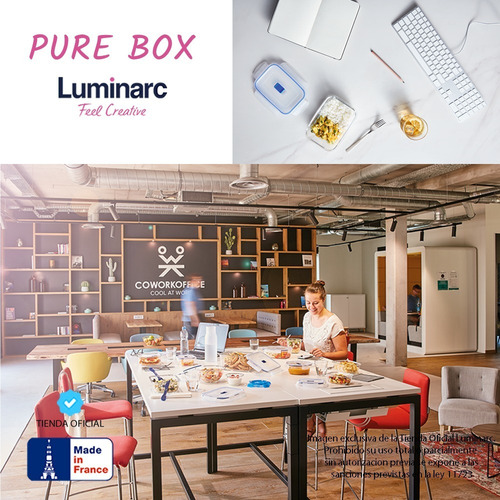 Imagen 8 de 9 de Set Contenedores Vidrio Pure Box Luminarc Tuper Vianda X5p