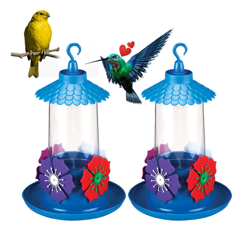 2 Bebedouro Beija Flor Passarinho C/ Bandeija Não Vaza 300ml