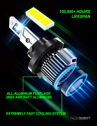 Faros Delanteros Led H4 9003 Hb2, 100 W, 20000 Lúmenes...