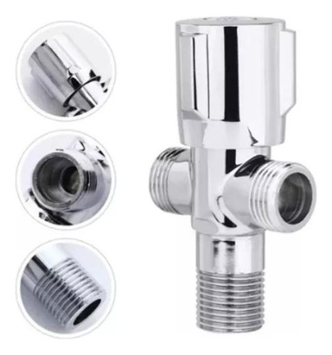 Llave Angular Doble 1/2 Acero Inoxidable 304