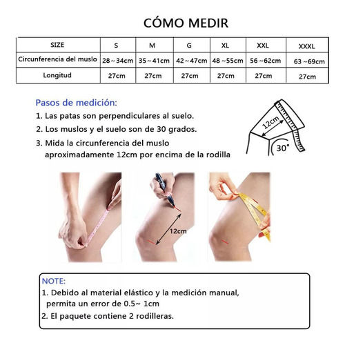 1 Par De Rodilleras Deportivas De Compresión Elástica Para G