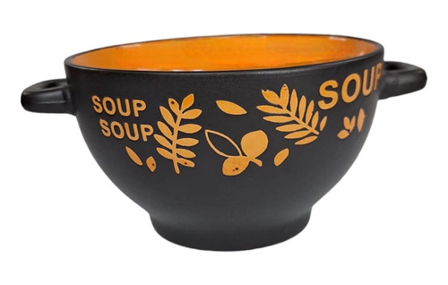 Bowl Sopero Compotera Ceramica Colores 2 Asas 500ml