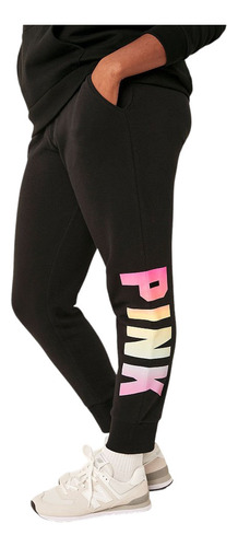 Pantalón Jogging Negro Logo Degrade Pink Victoria's Secret