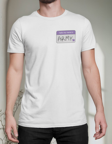 Playera Unisex Bts Hello My Name Is Army