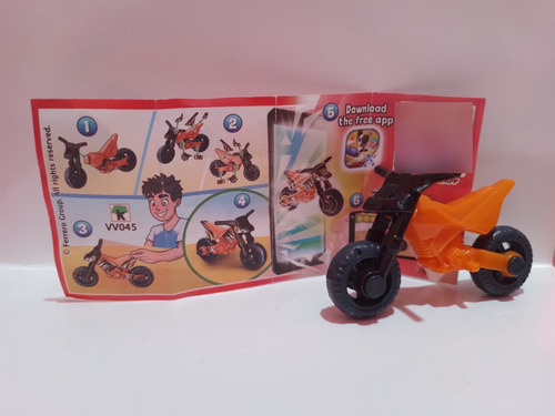 Kinder Moto Naranja Vv045 Con Cartina