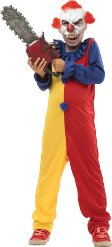 Disfraz Killer Clown Niños (talla 10-12) Incluye: Máscara De Látex Y Overol