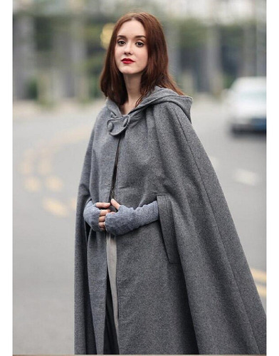 Abrigo De Mujer Capa Poncho Abrigo Trench Frente Abierto W