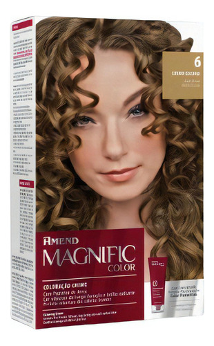 Kit Tintura Amend  Magnific color Kit coloração creme tom 6 loiro escuro para cabelo