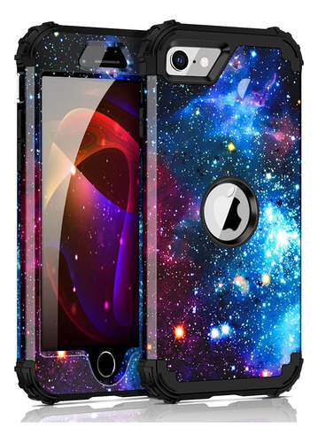 Funda Para iPhone SE 2020 4.7 Galaxia Brilla En La Oscuri...