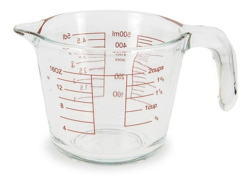 Vaso Medidor De Vidrio 500 Ml Repostería Líquidos