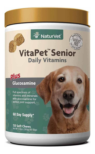 Vitaminas Naturvet Vitapet Glucosamina Para Perros 120 Chews