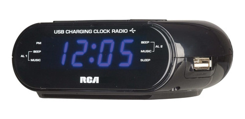 Radio Reloj Despertador Rca 207a Led Azul.