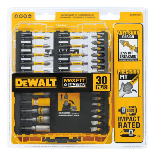 Dewalt Maxfit Ultra Juego Puntas Atornillar C Estuche 30 Pzs