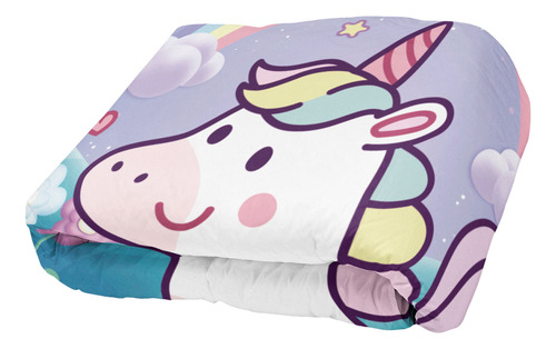 Cobija Matrimonial Diseños De Moda Tiernos Ultrasuave Unicornio 1 Lisa