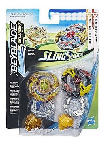 Conjunto de 2 Beyblade Burst Turbo Slingshock Galaxy Zeutron Z4